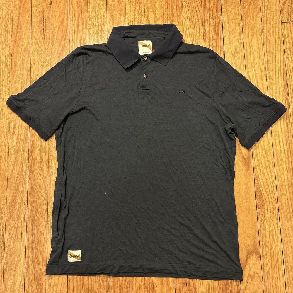 Tracksmith New England Short Sleeve Polo Shirt Men's Size Large Blue